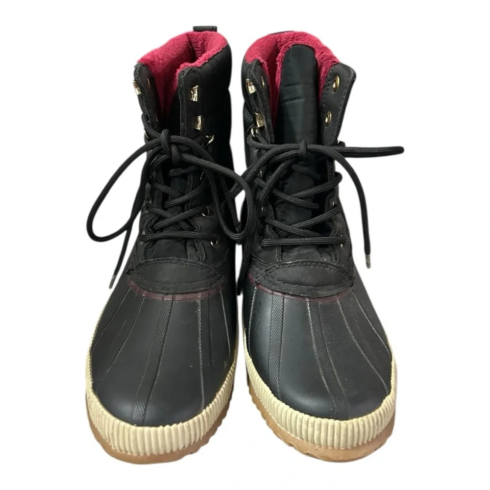 Women’s Tommy‎ Hilfiger Black & Tan Twelvia Duck Winter Boots  Sz 10M